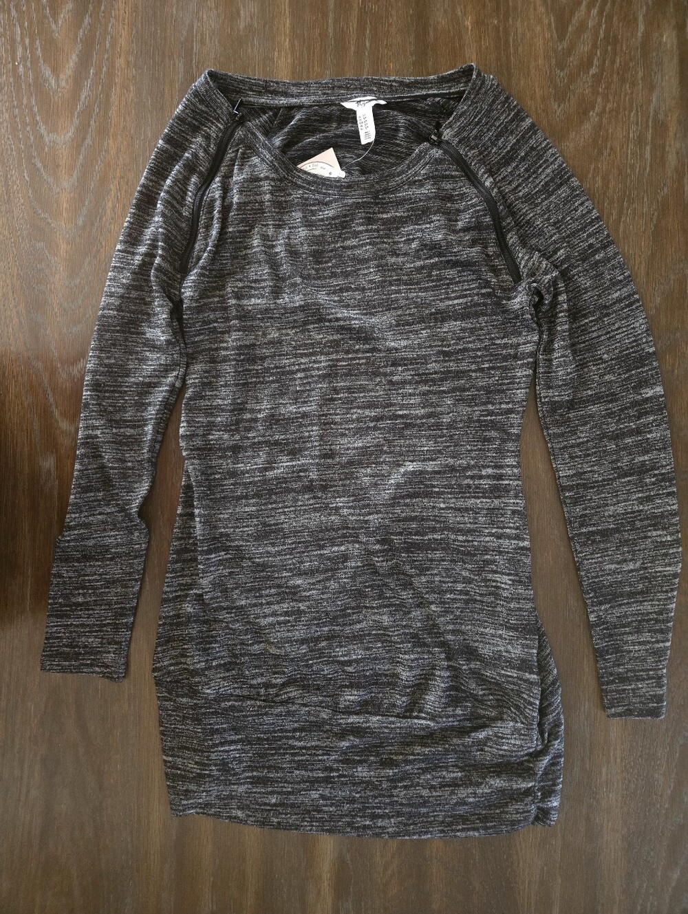 🍼THYME MATERNITY Black & Grey Marled Maternity Sweater Tunic